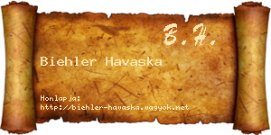 Biehler Havaska névjegykártya